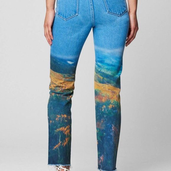 NWT: Blank NYC Digital Field Print Madison Crop Jean - Picture 2 of 9